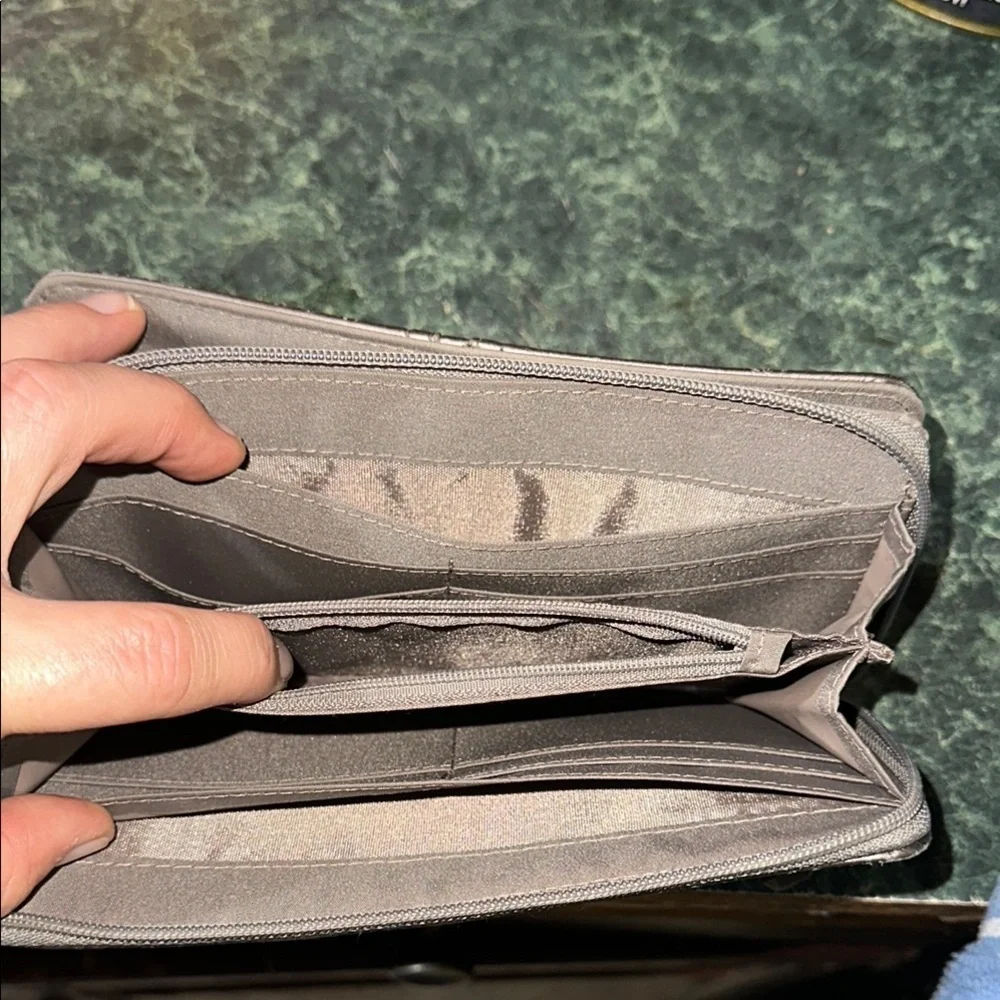 Etienne Aigner DELTA style 2421X Metallic Brown Zip Around Wallet
